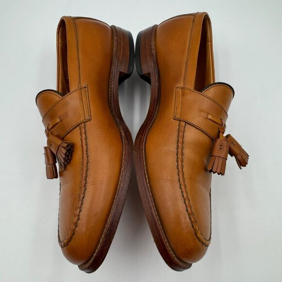 Allen Edmonds Wingham Tassel Loafers Tan Leather Mens Size 9.5D Classic Slip-On